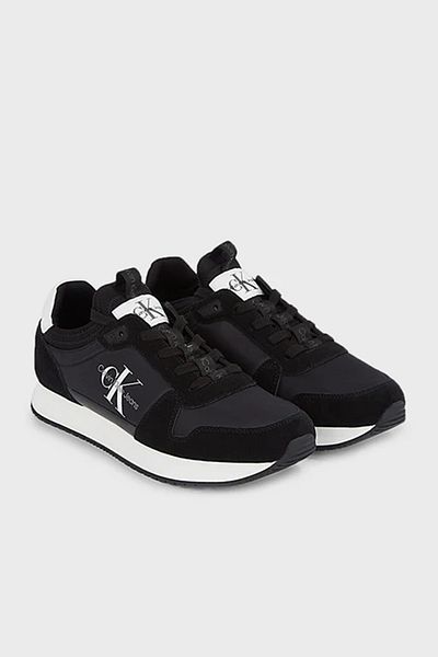 Calvin Klein Pantofi negri casual, cu șireturi, cu talpă anti-alunecare, logo-ul mărcii pentru bărbați YM0YM00553-0GQ