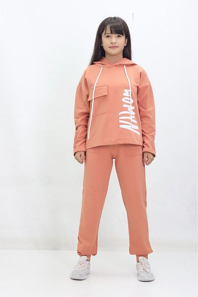 GZT TEKSTİL Girl's Tracksuit Set - Comfortable and Stylish, Plain Hooded