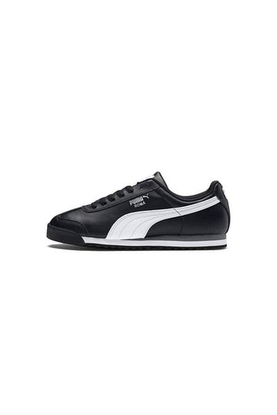 Puma Ανδρικά αθλητικά παπούτσια Roma Basic 353572 -11 Μαύρο-άσπρο-ασημί