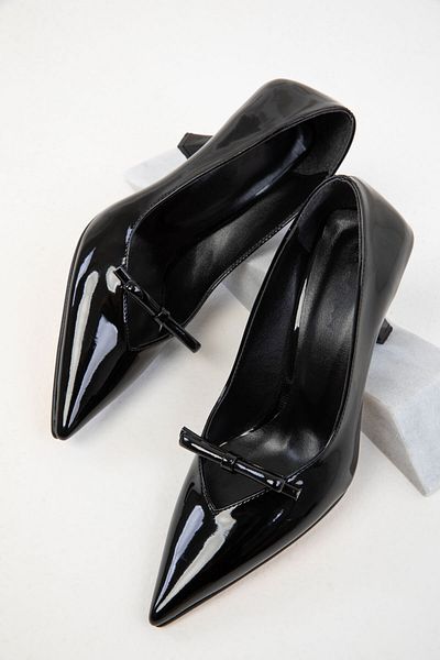 SOHO Patent Leather Black Women's Classic Heeled Shoes - 20184