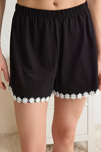 Trendyol Collection Σετ Πιτζάμες Πλεκτό Μονό Ζέρσεϊ με Μαύρα Μασίφ Αξεσουάρ THMSS25PT00076