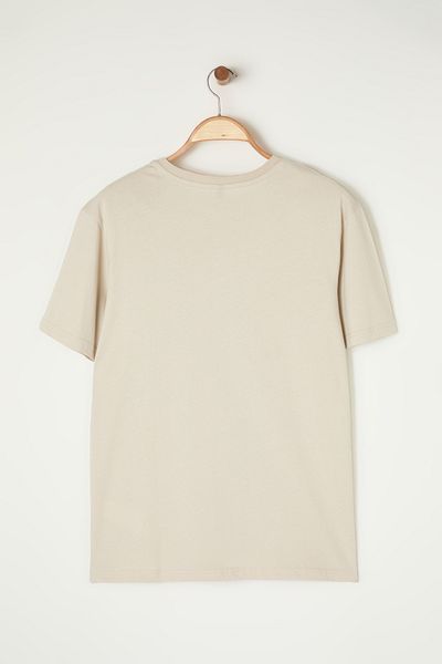 Trendyol Collection Bavlněné tričko Slim Fit s krátkým rukávem a výstřihem do V v norkové barvě - Tmnss19Bo0002