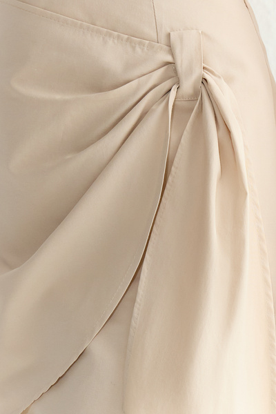 Trendyol Collection Bézs fűzős részletes pamut szőtt szoknya TWOSS25ET00019