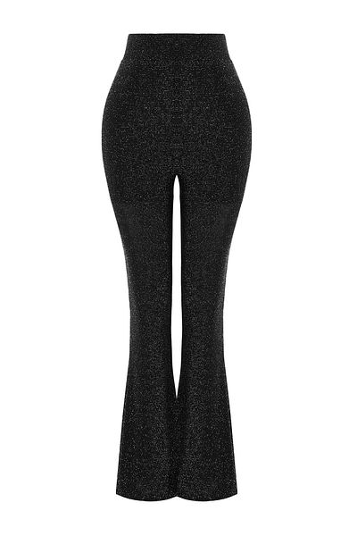 Edit by Trendyol Antracit magas derekú Lurex kötött nadrág TEDAW25PL00027
