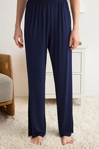 Trendyol Collection Navy Plain Single Jersey Knitted Pajamas Set Thmss25Pt00004