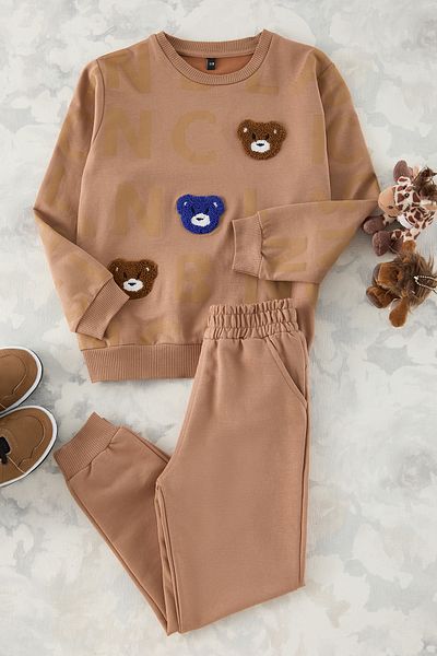 TRENDYOLKIDS Πλεκτό μπεζ εμπριμέ επάνω μέρος - TKDAW25AU00146