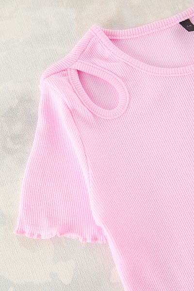 TRENDYOLKIDS Dívčí růžové pletené tričko - Tkdss25Ts00022