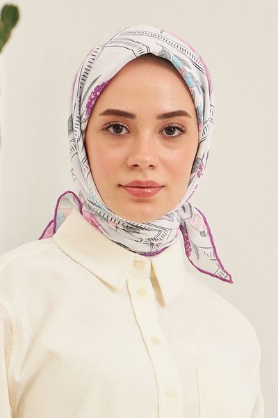 İpekhan Μοντέλο βαμβακερό κασκόλ Firethorn Purple Viscose