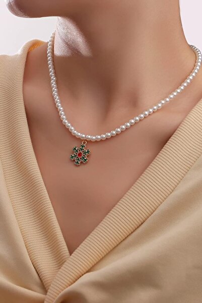 New Obsessions Yılbaşı Figürlü Cam İnci Kolye