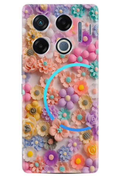 Kılıfland Infinix GT 20 Pro Kılıf Boutique Baskılı Resimli Rengarenk Papatyal...