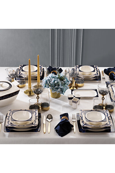 Schafer Glamor Blue Line Yemek Takımı 60 Parça-mavi