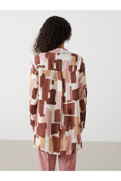 LC Waikiki Lcw Modest Brown Print Women's Shirt Tunic