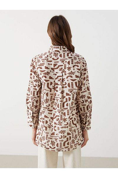 LC Waikiki Cămașă de damă oversize cu model de sezon nou tunică - S5FE26Z8