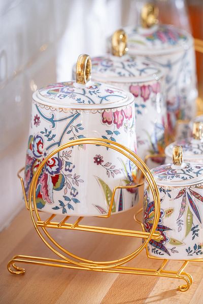 ACAR Bennet Porcelain 7-Piece Spice Set with Stand