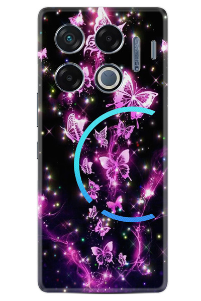 Kılıfland Infinix GT 20 Pro Kılıf Boutique Baskılı Resimli Pembe Neon Kelebek...