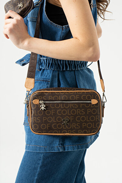 Çanta Trend Polo of Colors Brown Camel Printed Women's Shoulder and Crossbody...