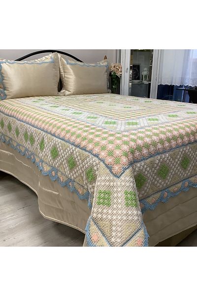 OYA home Colorful Lace Bedspread -3 Pieces