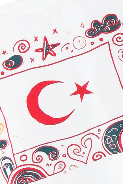 Perendi Tricou pentru fete și băieți, 100% bumbac, alb - Sărbătoarea de 23 aprilie și 29 octombrie
