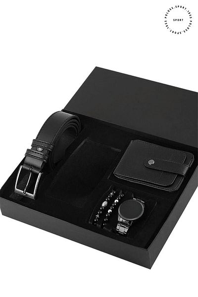polo55.sport.1855 Men's Watch, Belt, Wallet, Bracelet Set in Custom Box