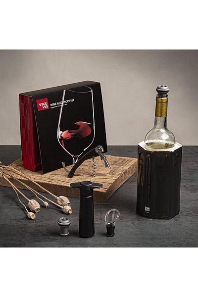 Vacu Vin Wine Accessory Set with Box - Scythe, Cooler, Serving, Vacuum Set and Stopper