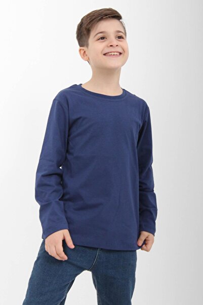 Perendi Indigo Unisex Long Sleeve 100% Cotton T-Shirt