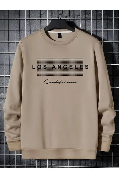 pandy Φούτερ Unisex Los Angeles με στάμπα Oversize Crew Neck
