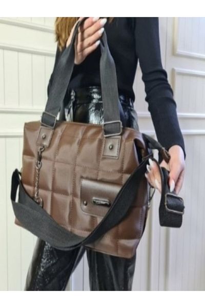 Gloria Miralle Women's Quilted Shoulder Bag - Width 35cm, Height 27cm, Thickness 10cm, with Shoulder Strap