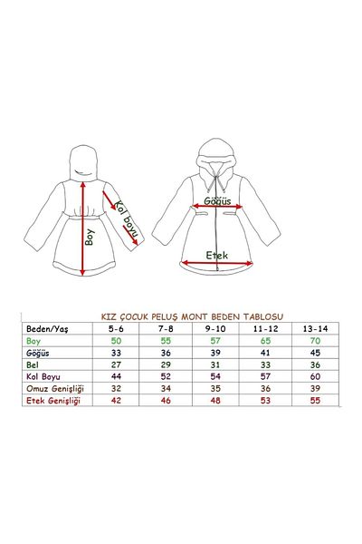 LEON CLUB Girl's Elastic Waist Plush Coat (You Can Prefer to the Size Table That You See)