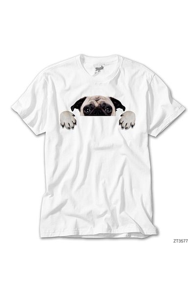 CrowsGate Pug Dog White T-Shirt