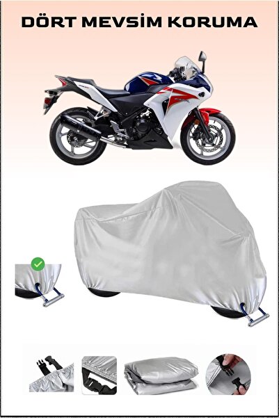 Breen قماش مشمع للدراجات النارية متوافق مع قفل Honda CBR 250 R، رمادي، آمن، م...