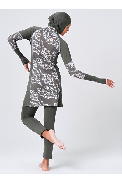 ALFASA Daisy Karyoka Decorated Hijab Swimsuit - Khaki -