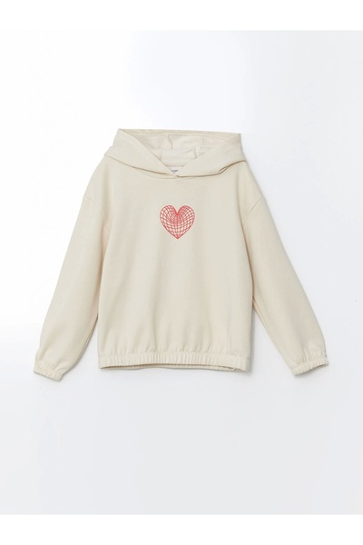 LC Waikiki Lcw Kids Beige Hooded Girls Tracksuit Set