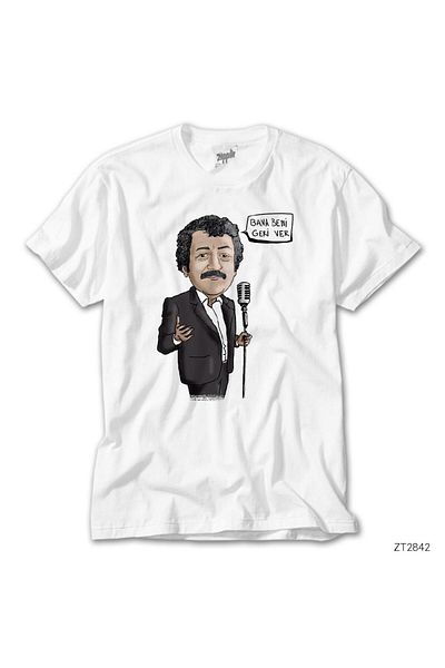 CrowsGate Müslüm Gürses Cartoon White T-Shirt