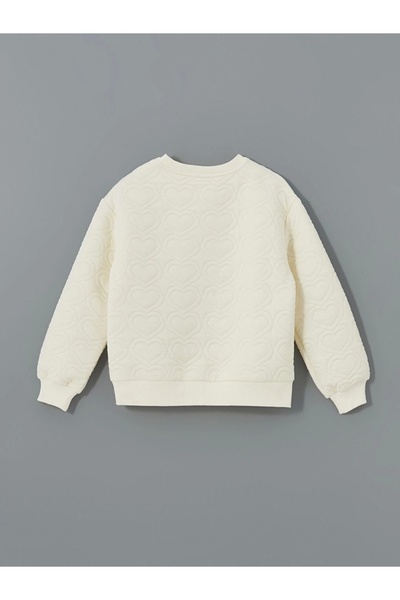 LC Waikiki LCW Kids Ecru Crew Neck lány pulóver és leggings