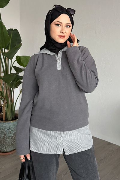 InStyle Garnished Thessaloniki Fabric Gray Sweat