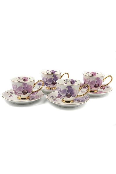 Mikasa Moor Bloom Set of 4 Porcelain Coffee Cups