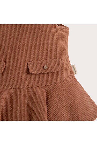 Chakra Woodland Kadıfe Elbise Kahve