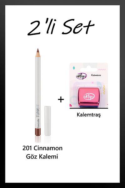 beaulis 201 Cinnamon Eye Liner & Double Blade Sharpener - Set of 2