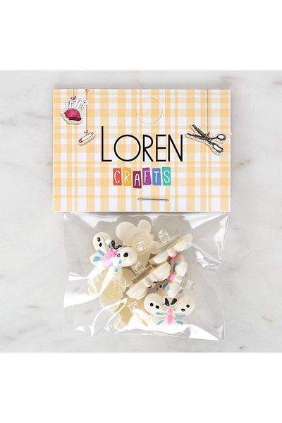 sylar Loren Crafts White 8-Piece Button - 3023