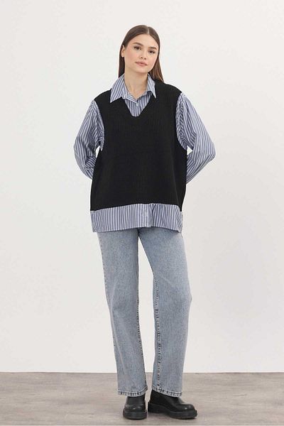 Rays 5395 Model Black-Sax Shirt Pulover detaliat
