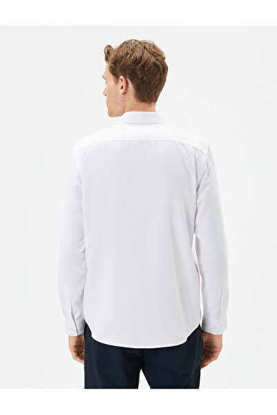 Koton Klassisches, langärmliges Hemd mit Knopftaschen