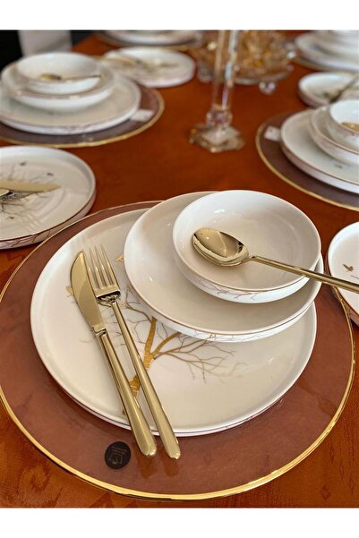 Sembol Tree Of Lıfe Bone China Yemek Takımı 66 Parça