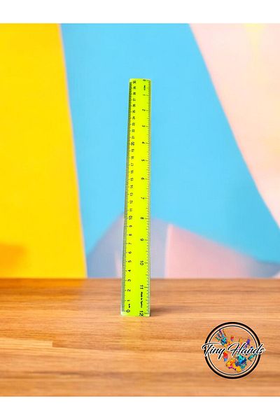 tiny hands 30cm Unbreakable Ruler Flexible Unbreakable Ruler 30cm Yellow Color Ruler Drawing Ruler 1 Piece Ruler