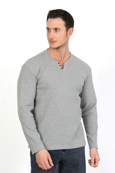 LACİVERTMEN 5524 NEW SEASON V CUT BUTTONED CASE Pullover
