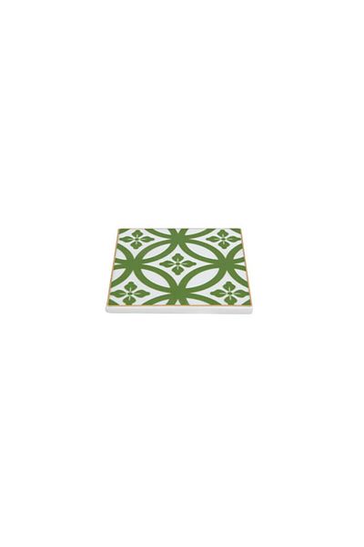 Porland Morocco Pattern 1 Green Coaster 10x10 Cm