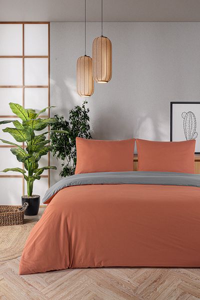 Evim 100% Cotton Akfil Double Sided Duvet Cover Set Single 160X220 cm Antacid Tile