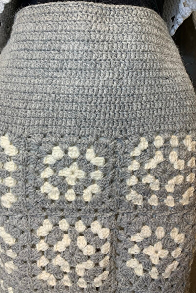 Uretti - Yıldız 7202 Ручна робота Сіра жіноча спідниця - 38/40