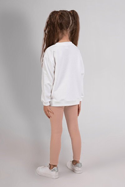 DMB BOYS & GIRLS Floral Embroidery Sweatshirt Ribbed Stretchy Leggings 2-Piece Bottom-Top Girls' Set