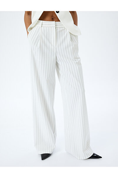 Koton Cepli Pile Detaylı Yüksek Bel Palazzo Pantolon