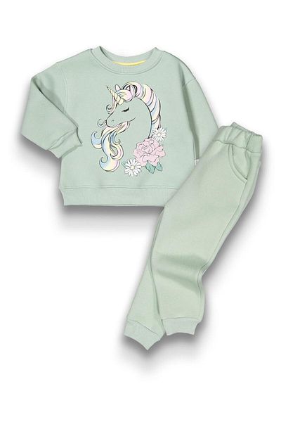 baby flamindo Baby Flamindo Unicorn Printed 3 Thread Girl's Suit